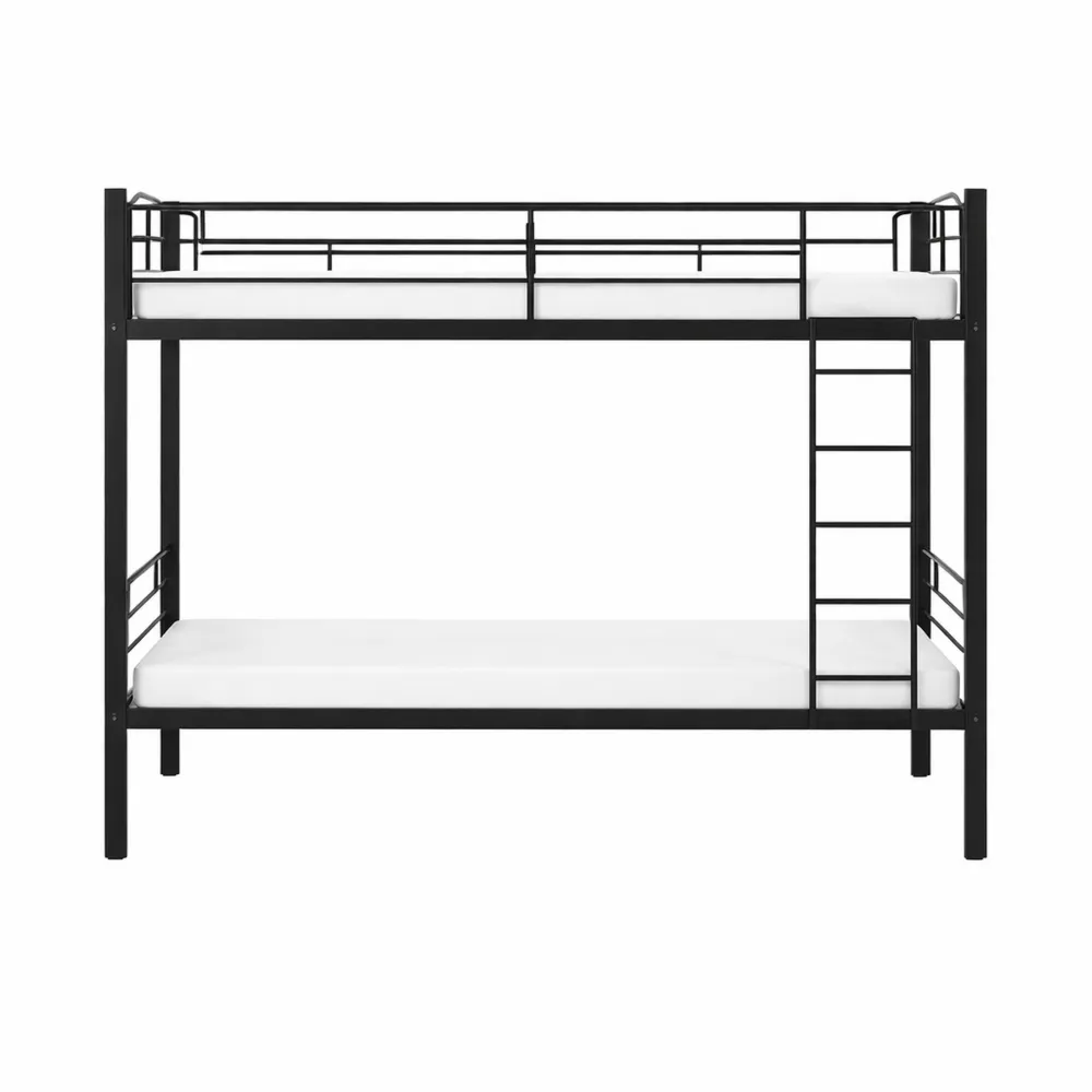 Robustes Metall-Etagenbett 90x200 cm mit Leiter und Absturzsicherung