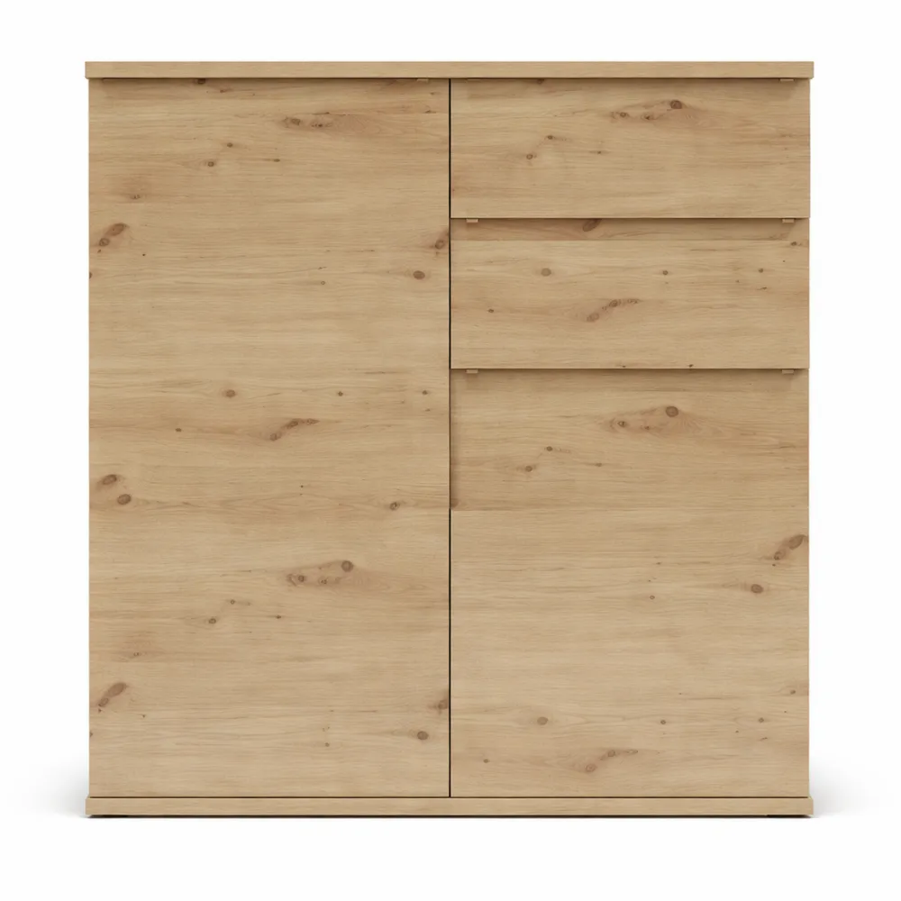 Moderne Kommode mit Viel Stauraum in Eichenholzoptik
