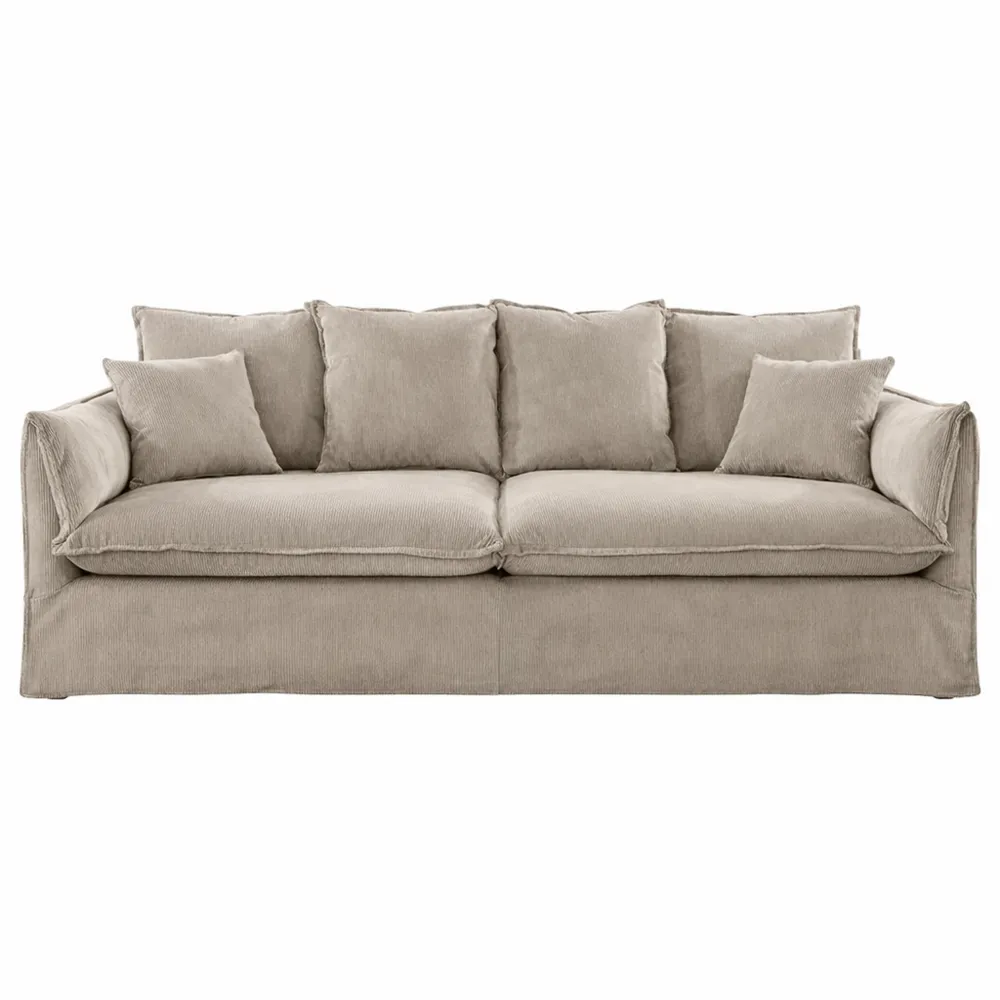 Bequemes 3-Sitzer Sofa aus Cord mit Federkern