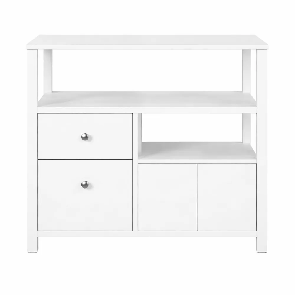 Schmaler Beistelltisch mit Ladefunktion und Stauraum