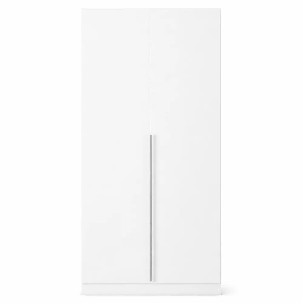 Kleiderschrank 2-türig Weiß für Wohnräume