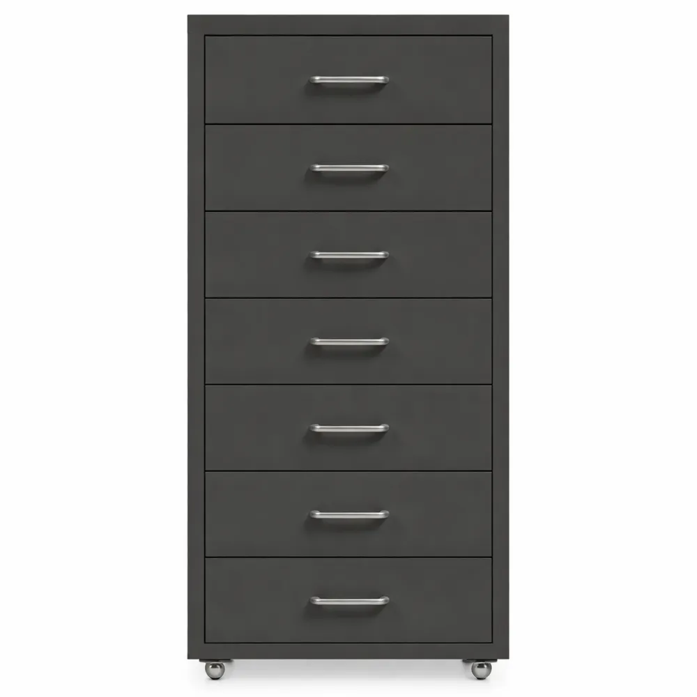 Mobiler Metallschrank mit Schubladen für Büro in Anthrazit