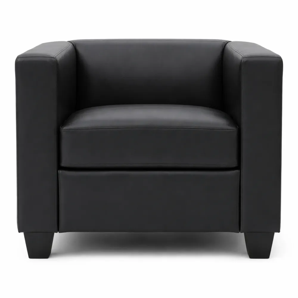 Eleganter Loungesessel aus Kunstleder, schwarz