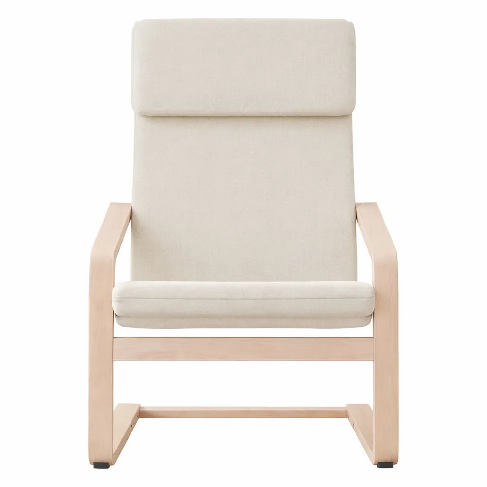 Bequemer Loungesessel aus Stoff in Creme für Wohnzimmer