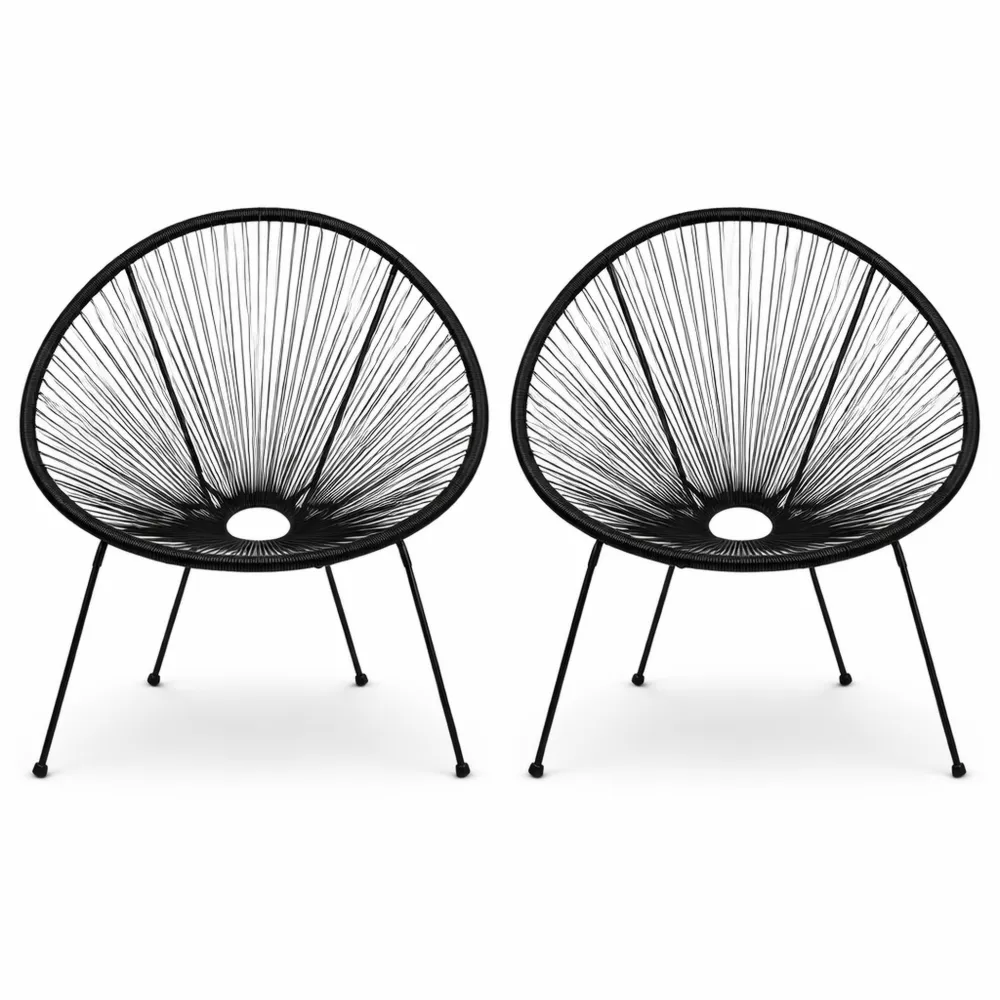 Gemütliche Garten-Loungesessel im Retro-Design für drinnen und draußen