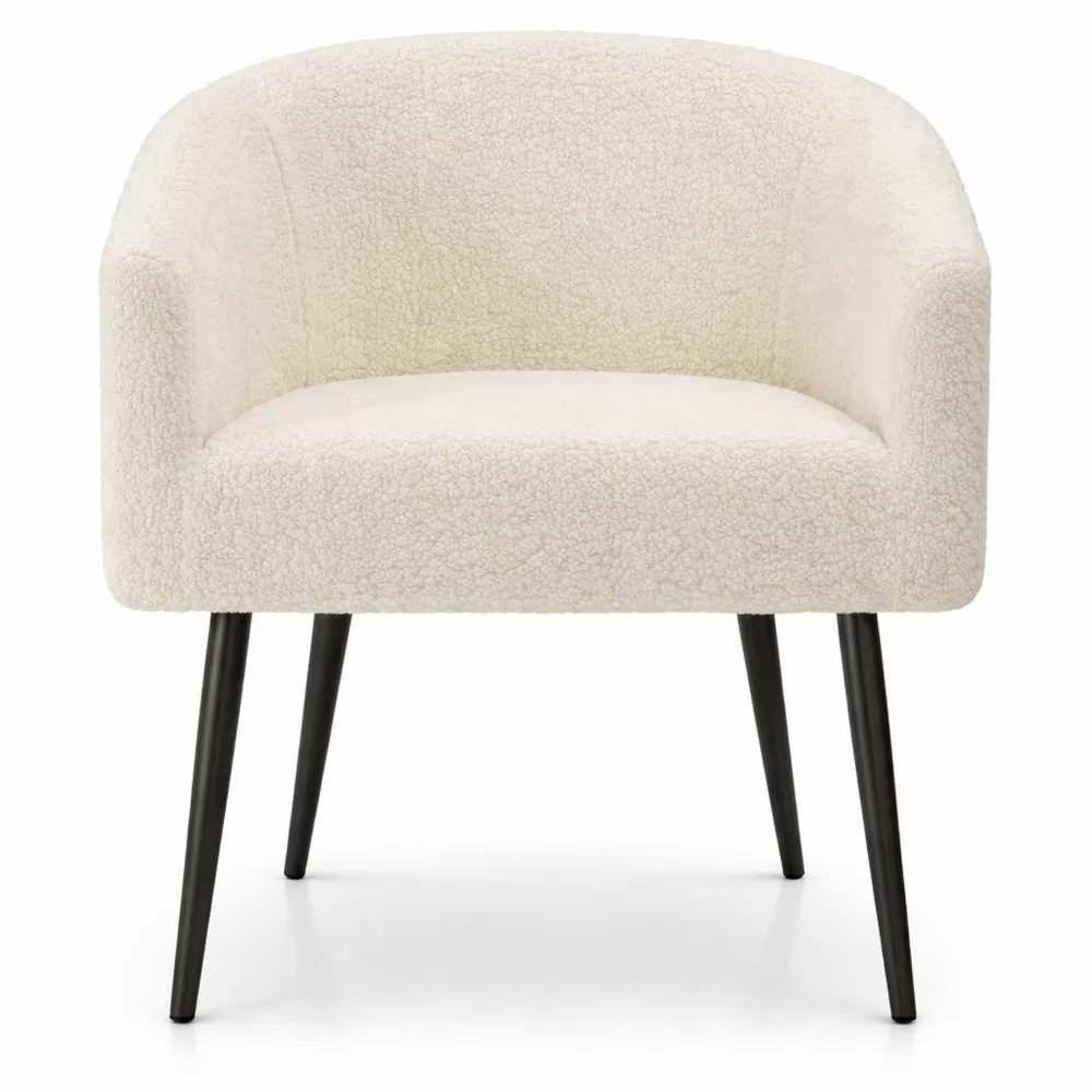 Moderner Relaxsessel in Beige mit Polster und Metallbeinen