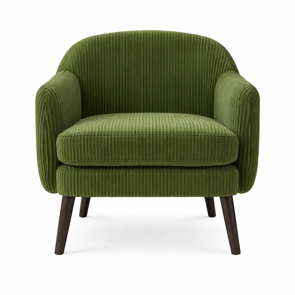 Moderner Cocktailsessel aus Cord-Stoff, Bequemer Loungesessel bis 113 kg, Ideal für Wohnzimmer und Büro