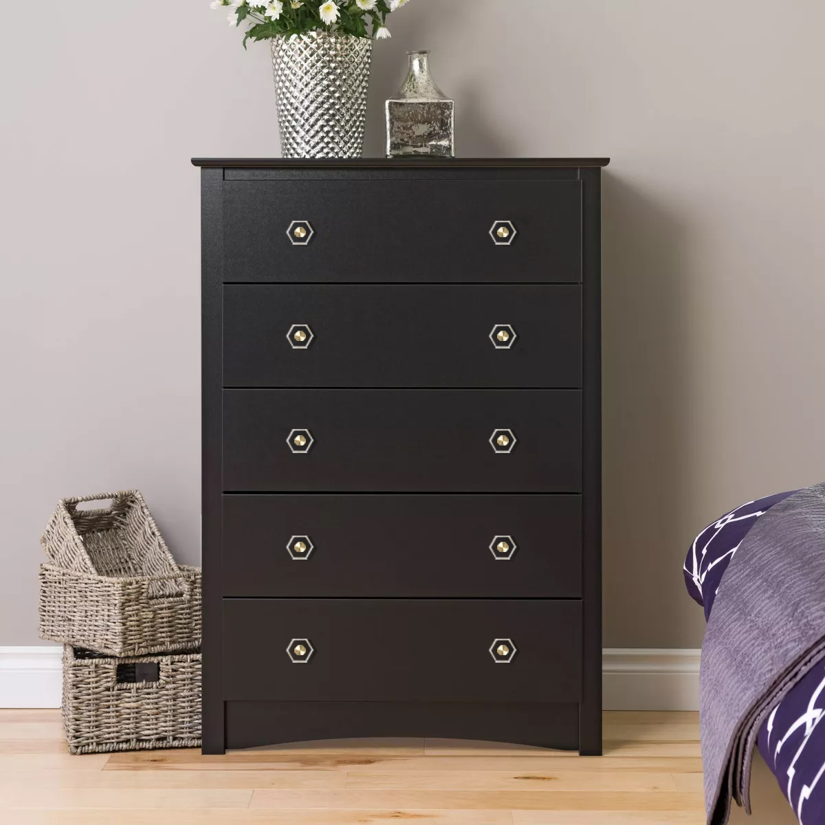 Crystal Hexagonal Cabinet Knobs