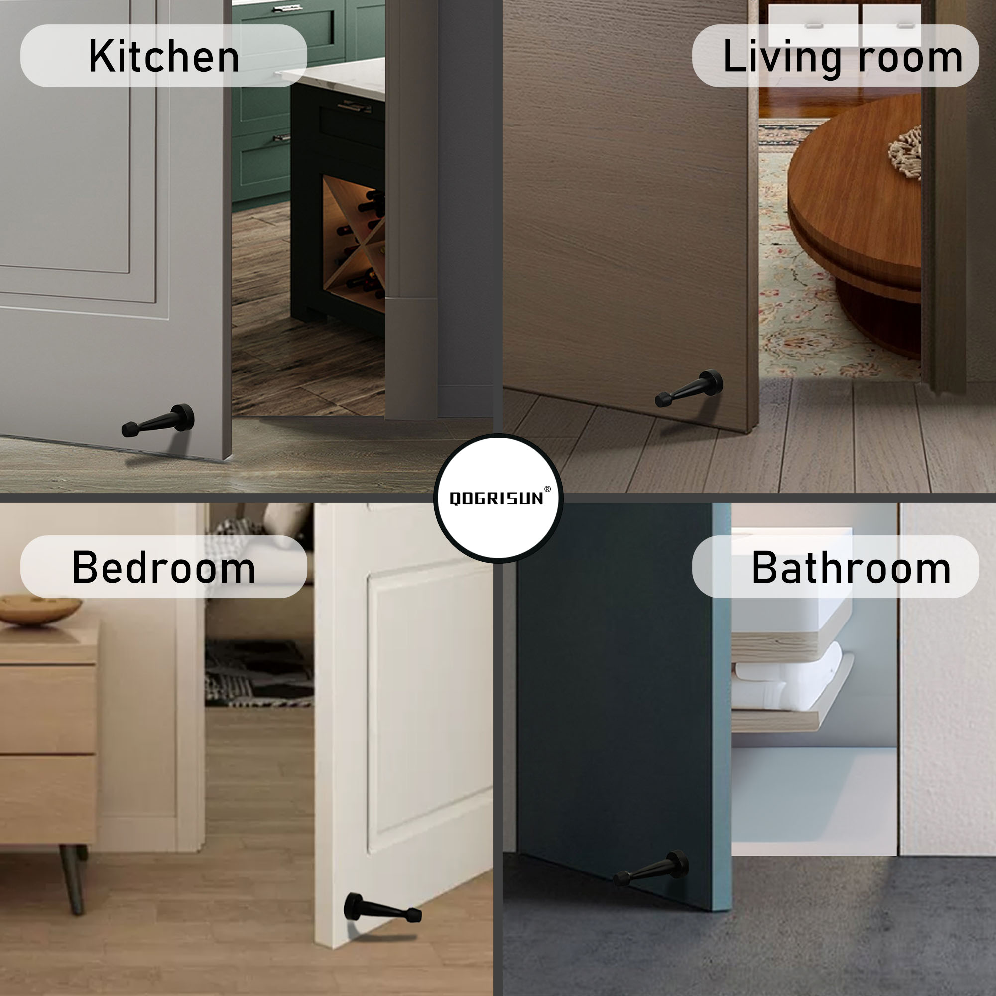 Heavy Duty Door Stops Black