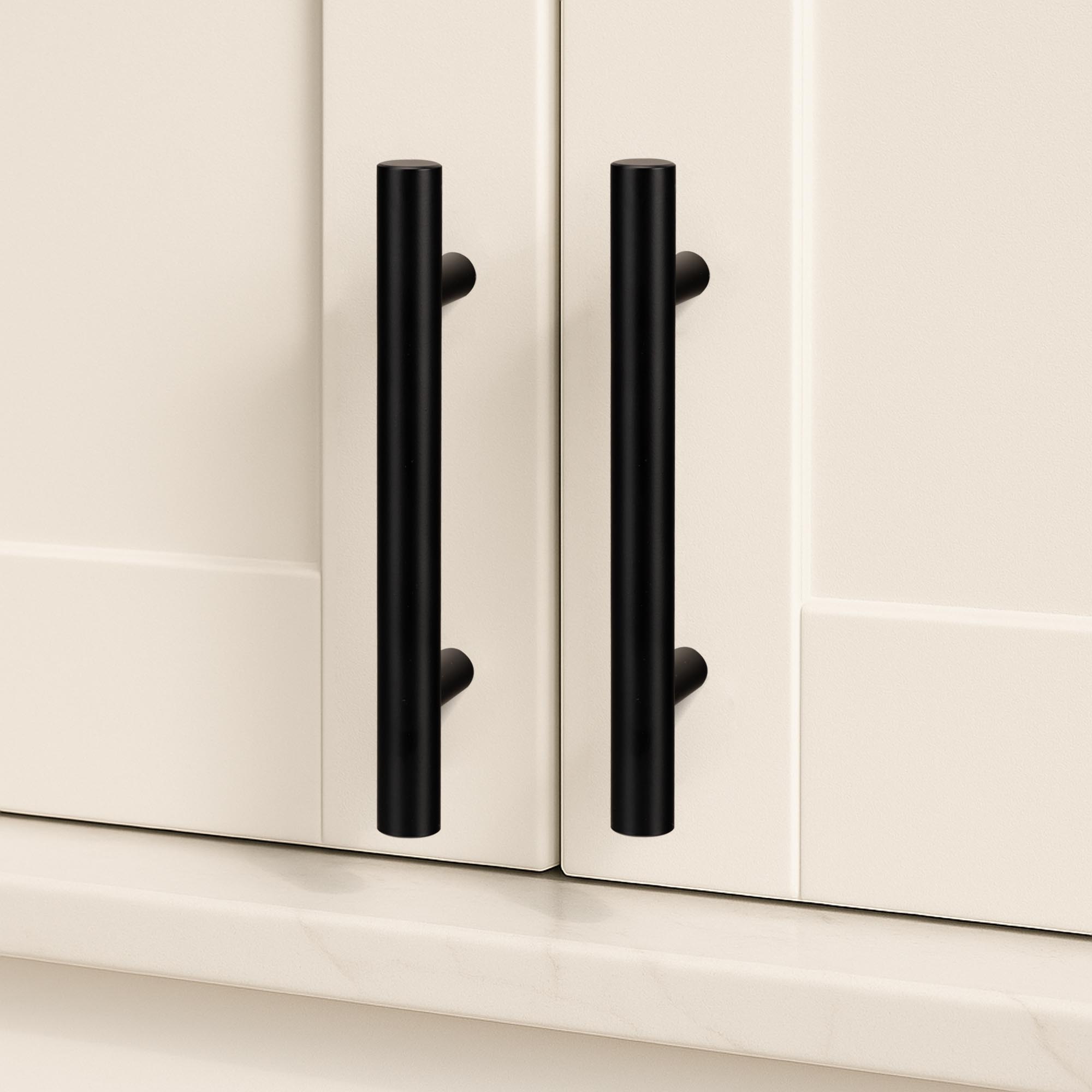 Round Rod Cabinet Pulls Black