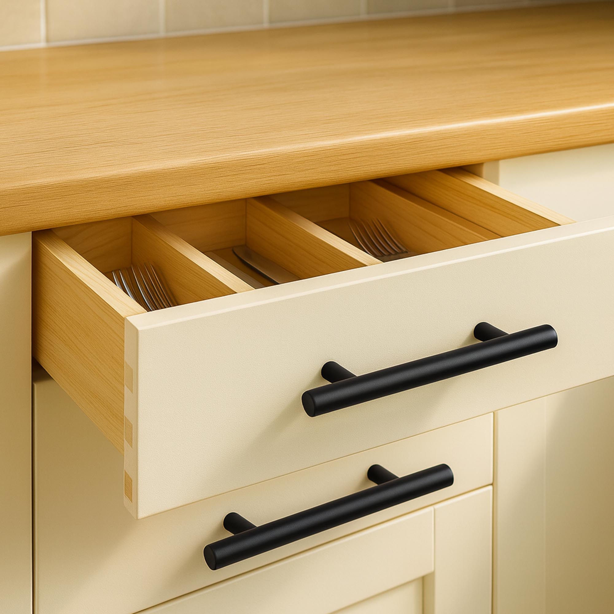Round Rod Cabinet Pulls Black