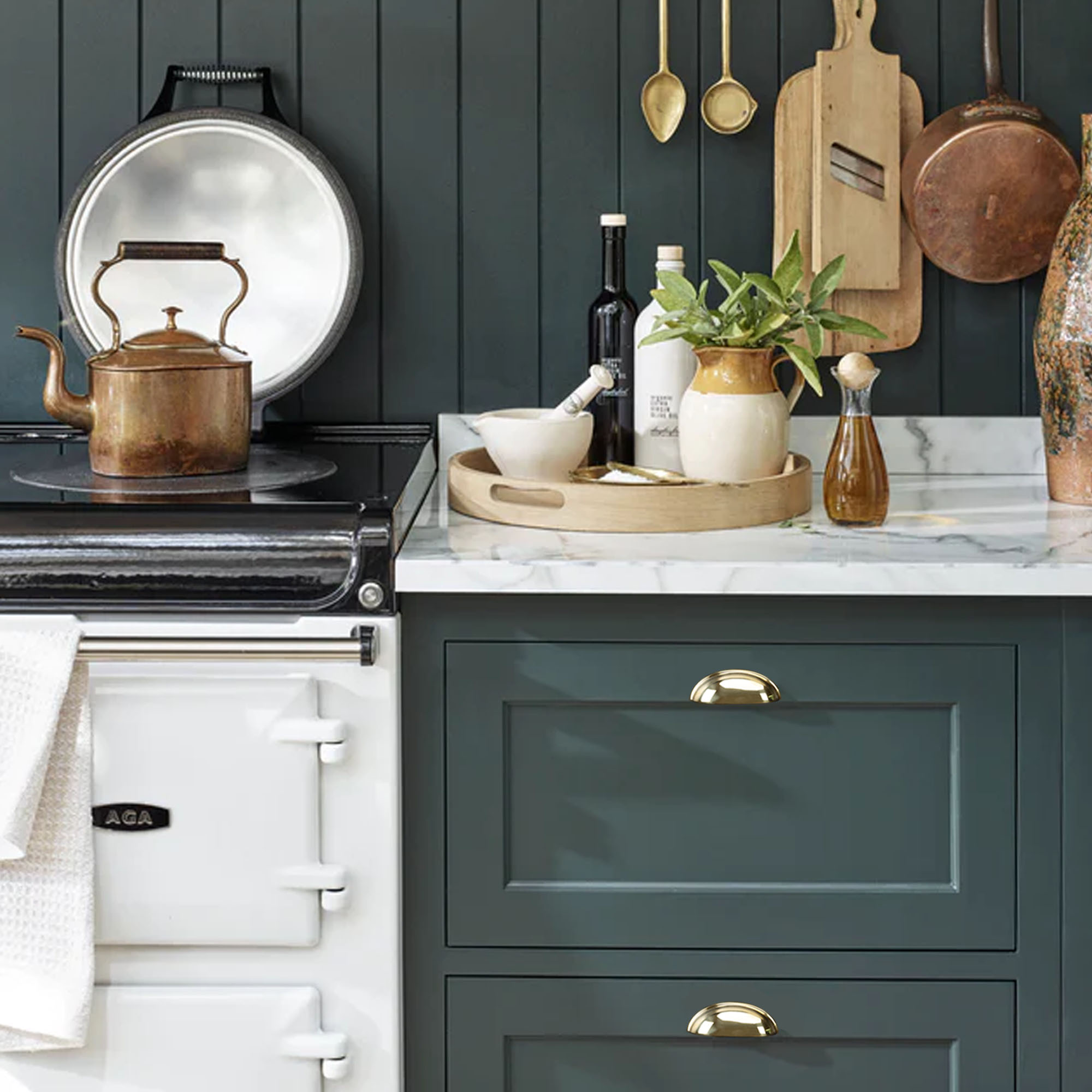 Unlacquered Cup Drawer Pulls