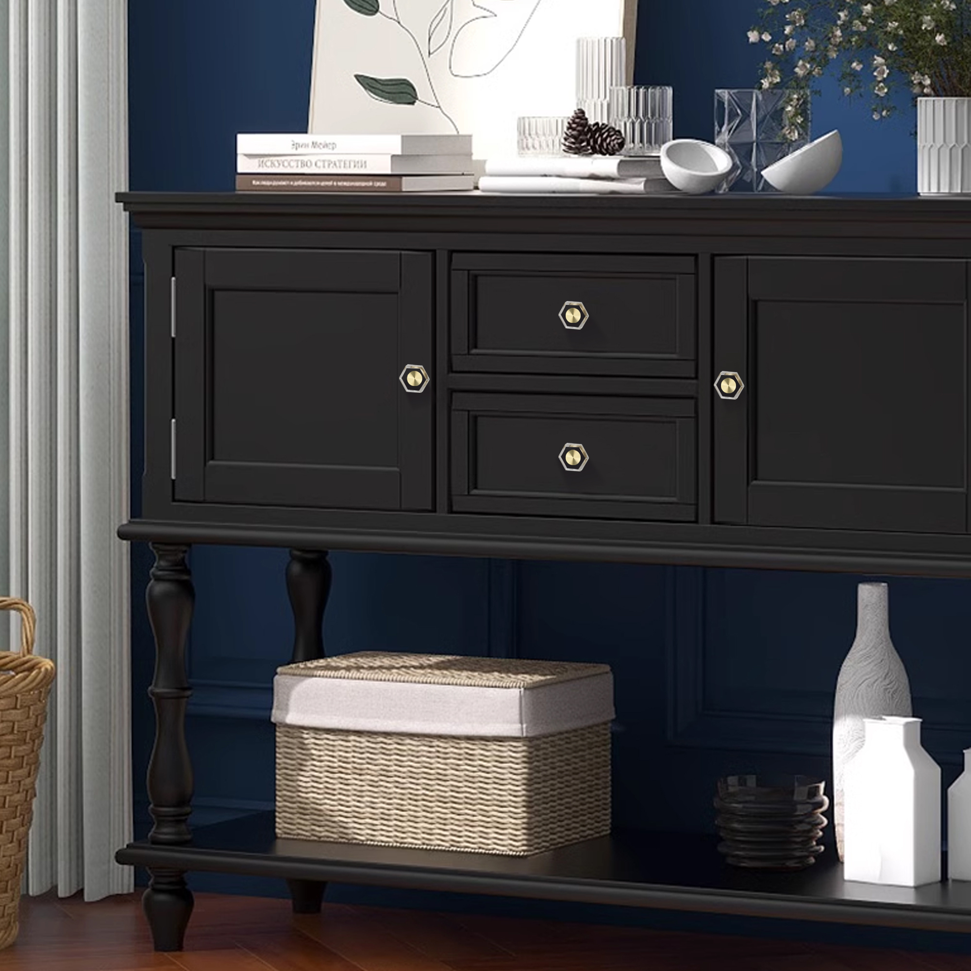 Crystal Hexagonal Cabinet Knobs
