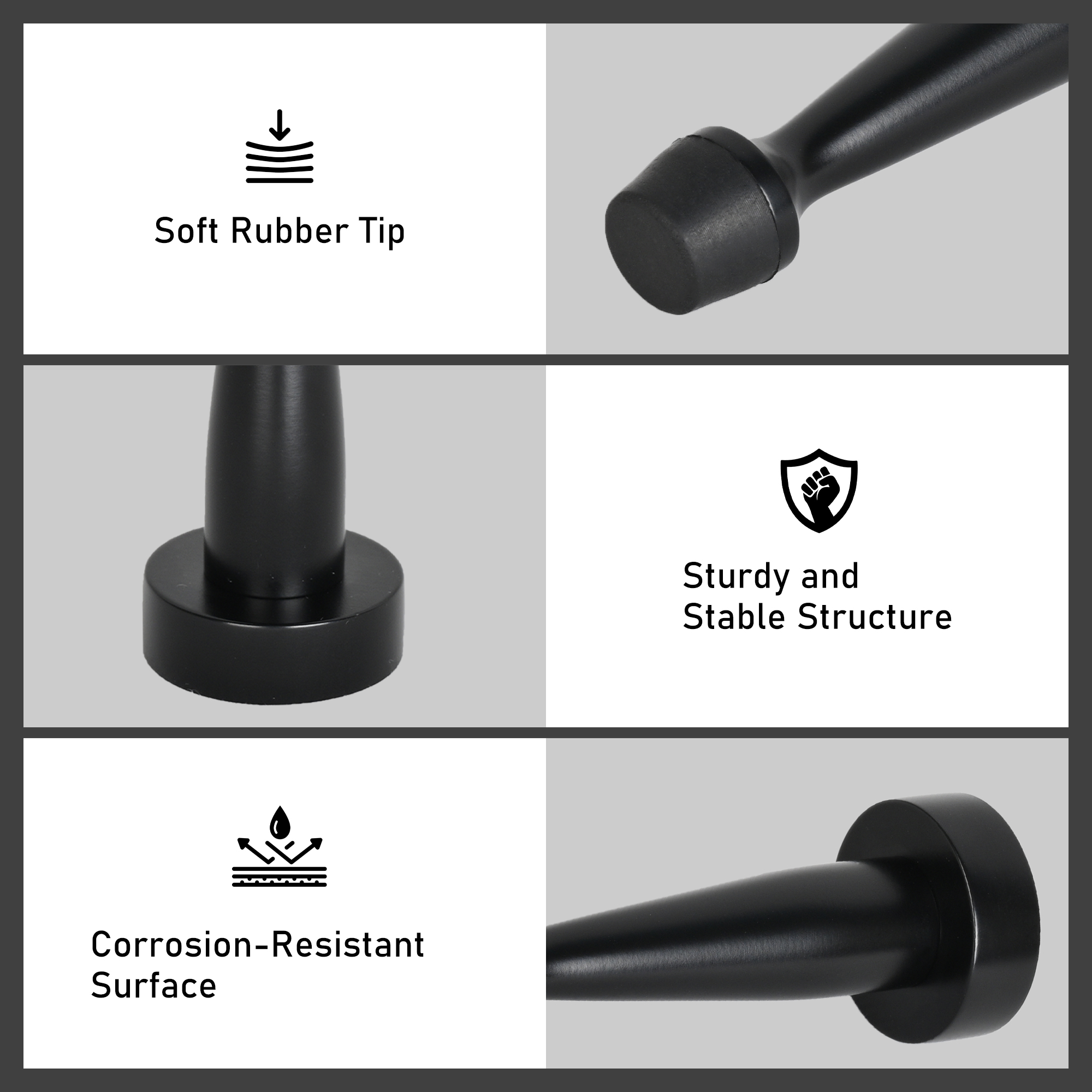 Heavy Duty Door Stops Black