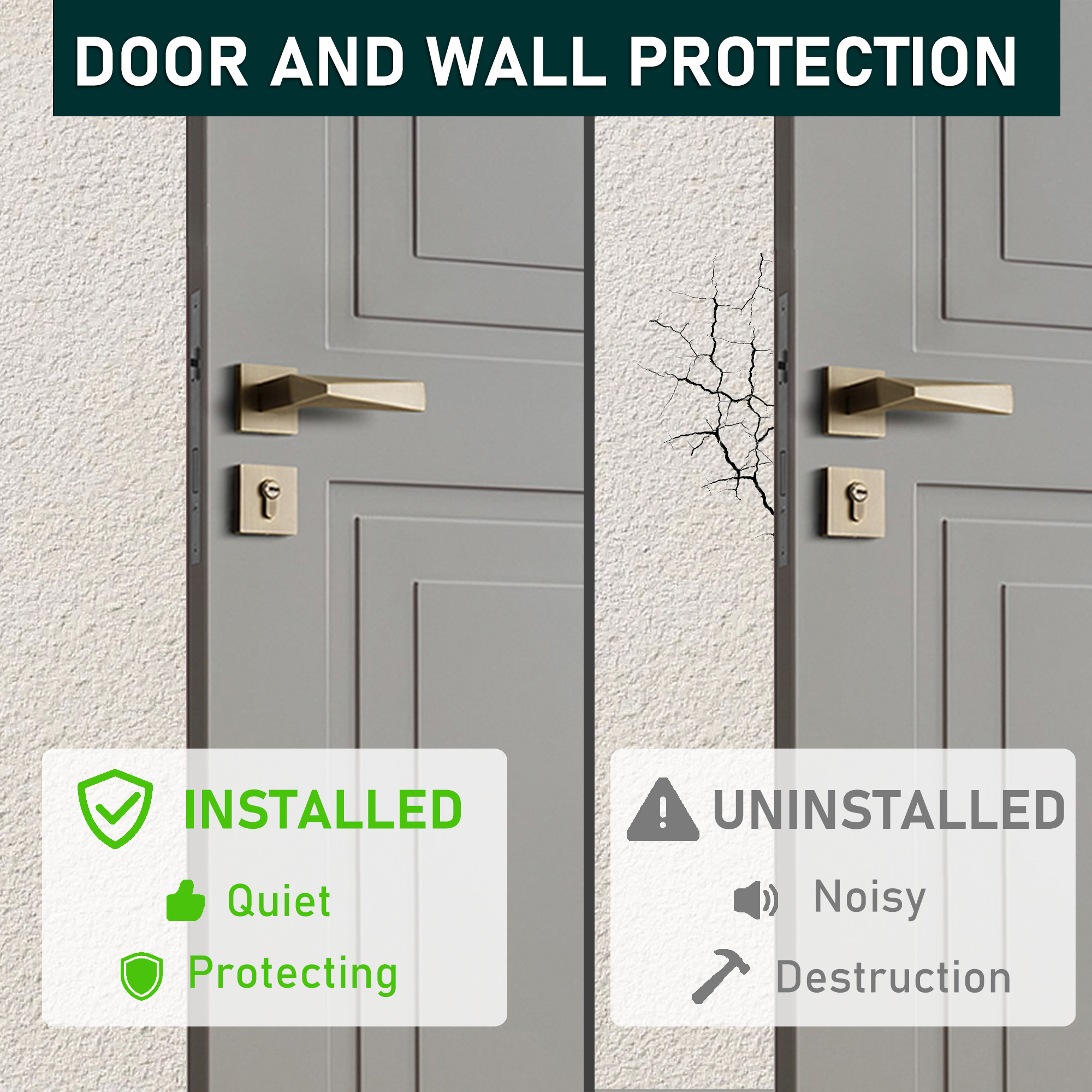 Heavy Duty Door Stops Black