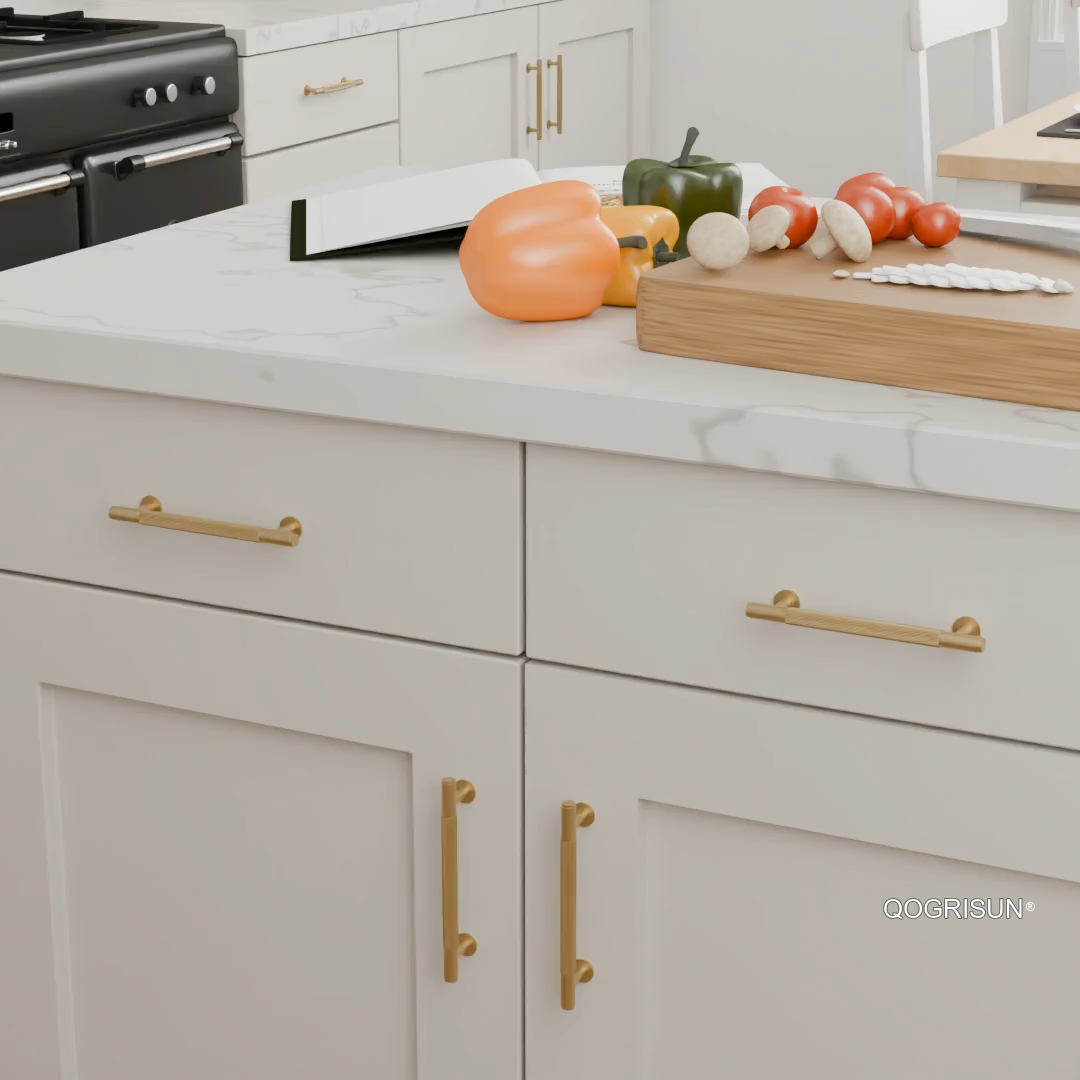 Fluted Brass Cabinet Pulls