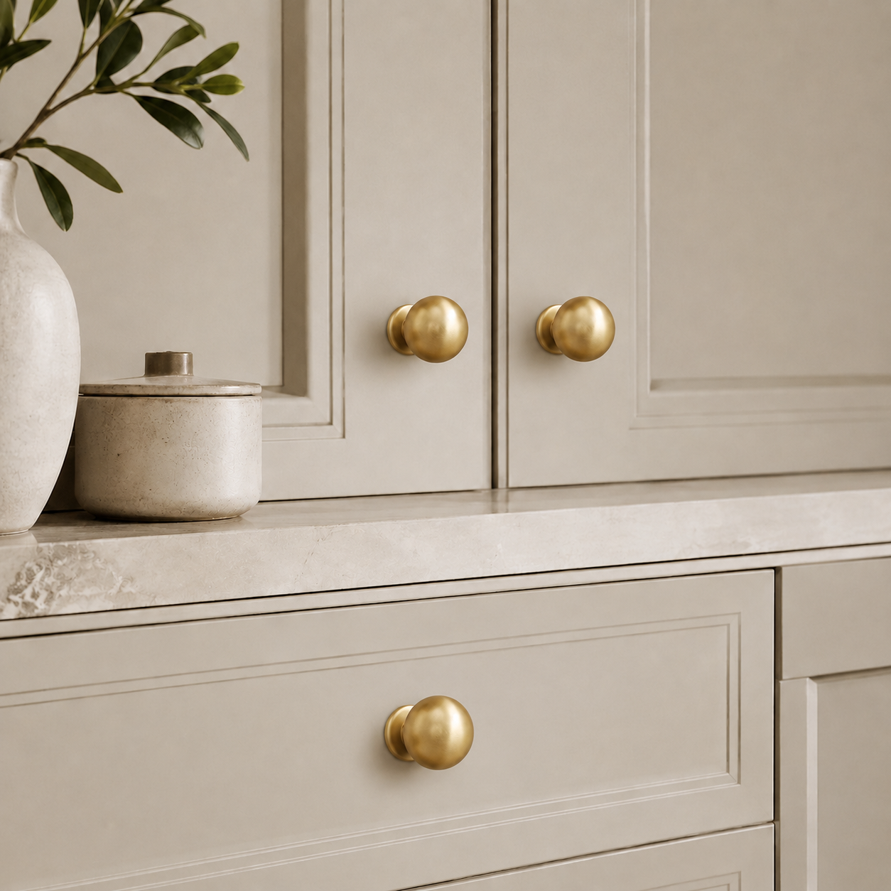 QOGRISUN Brass Cabinet Knob Detail