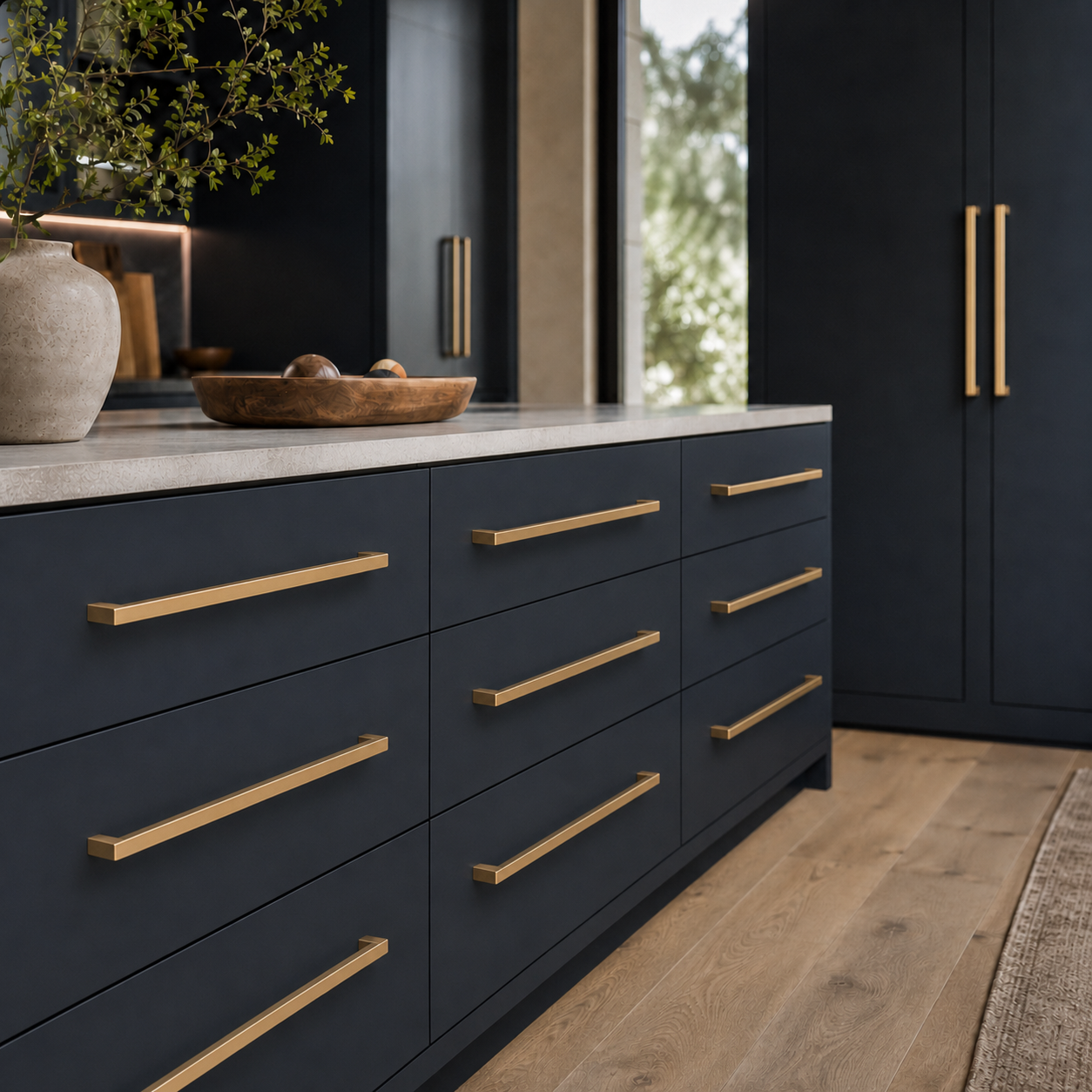 QOGRISUN Brass Cabinet Pull Detail