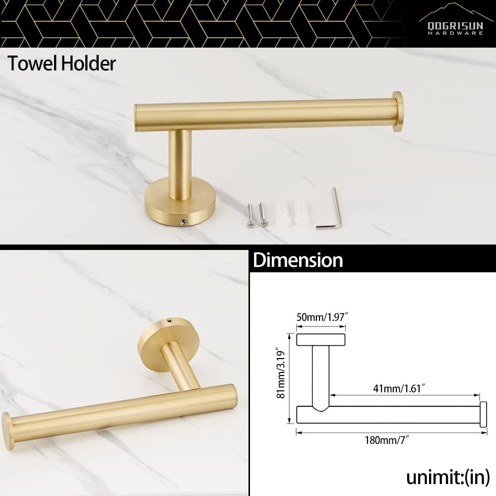Toilet Paper Holder Brushed Brass Gold