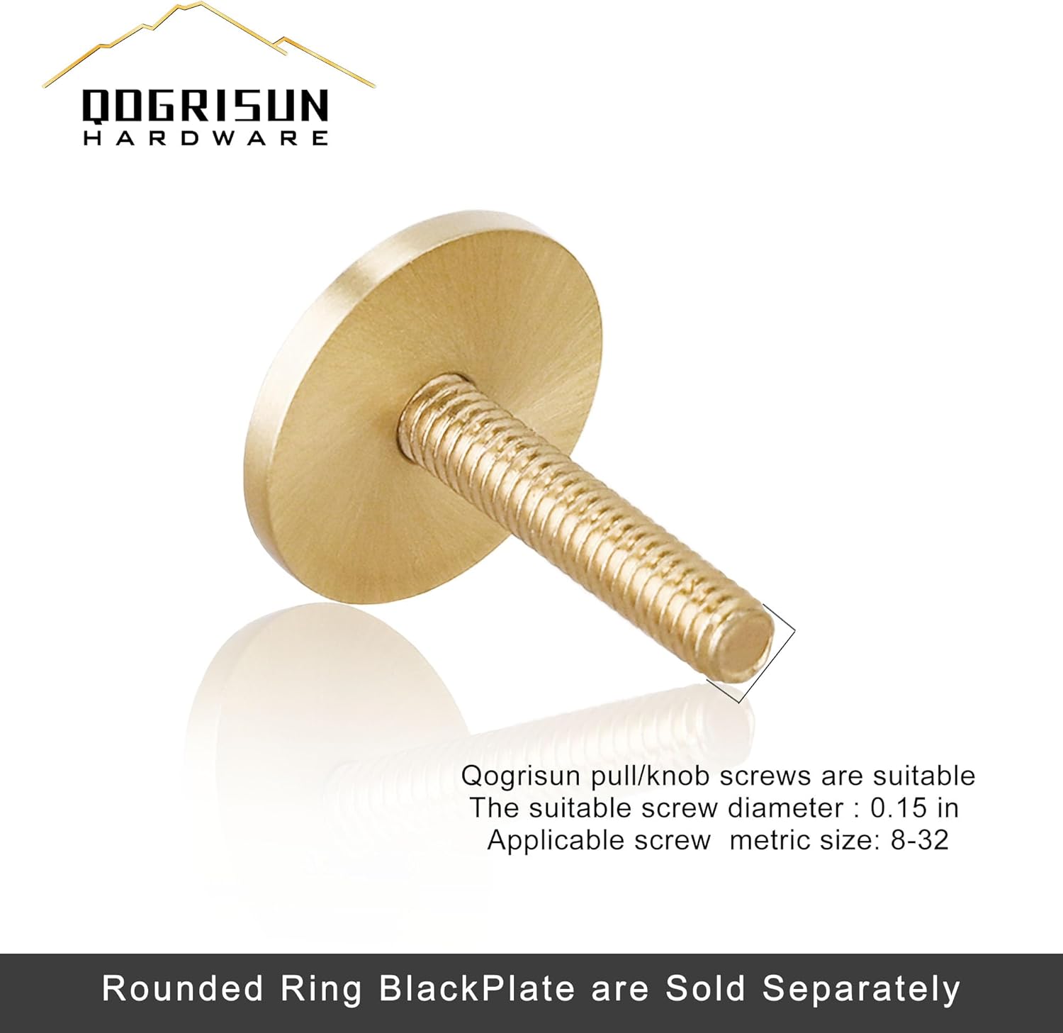 Solid Brass Cabinet Knobs Back Plates