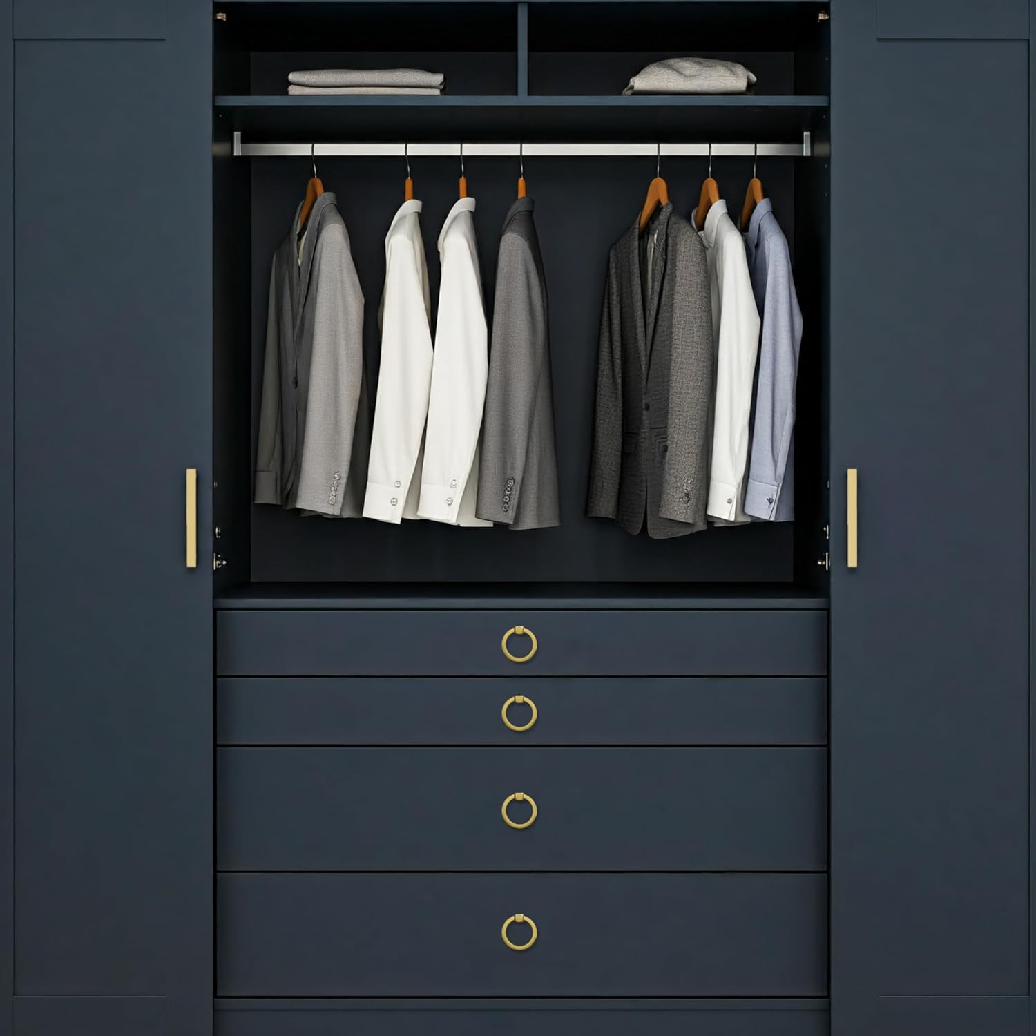 Solid Brass Ring Pulls for Dresser Drawer