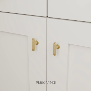 Fluted Brass T-Bar Pulls