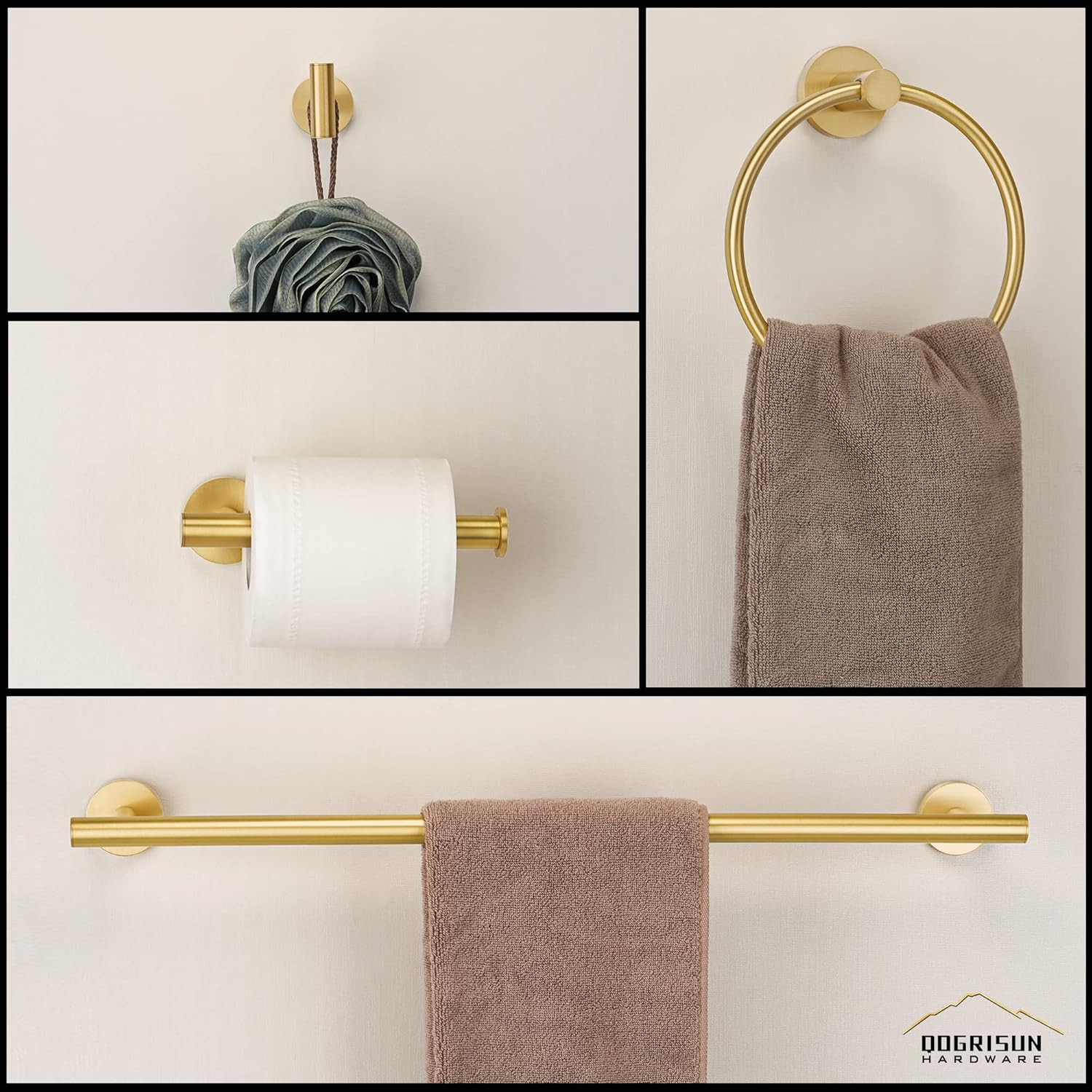 Toilet Paper Holder Brushed Brass Gold