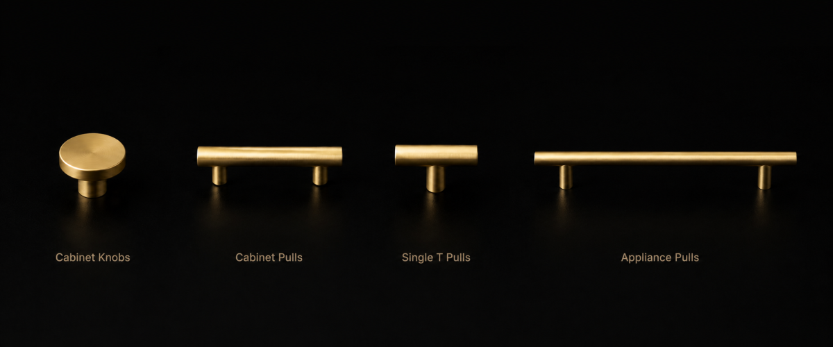 QOGRISUN solid brass hardware for cabinets, appliances, furniture and doors