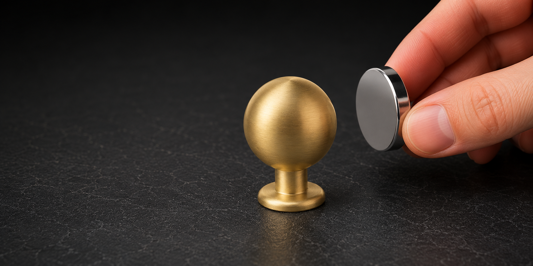 testing brass hardware with neodymium magnet