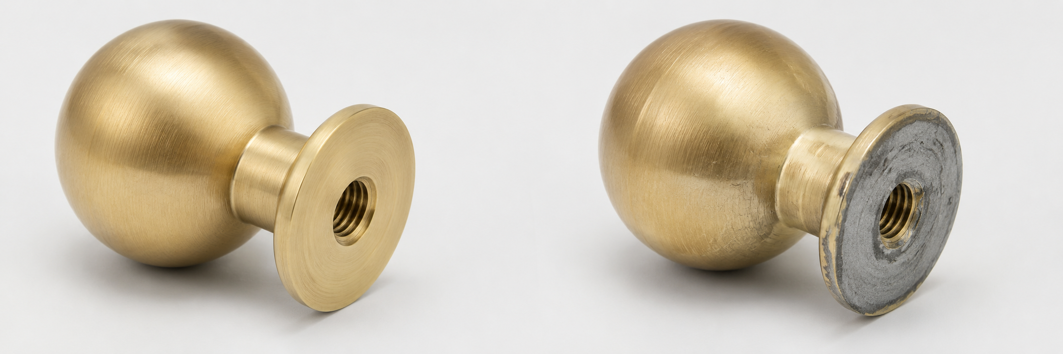 solid brass knob thread quality comparison