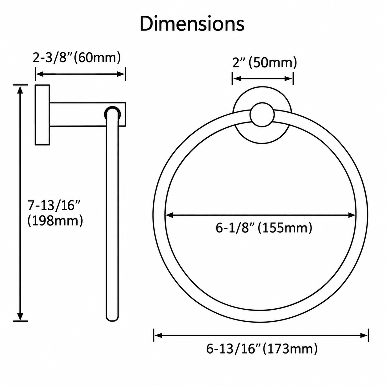 Towel Ring Dimensions