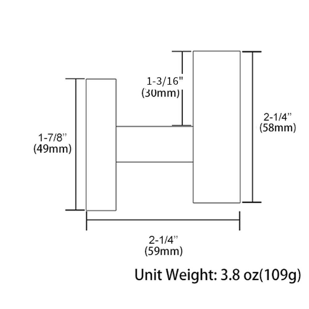 Brass Towel Hook — Measurement Towel Hook Dimensions