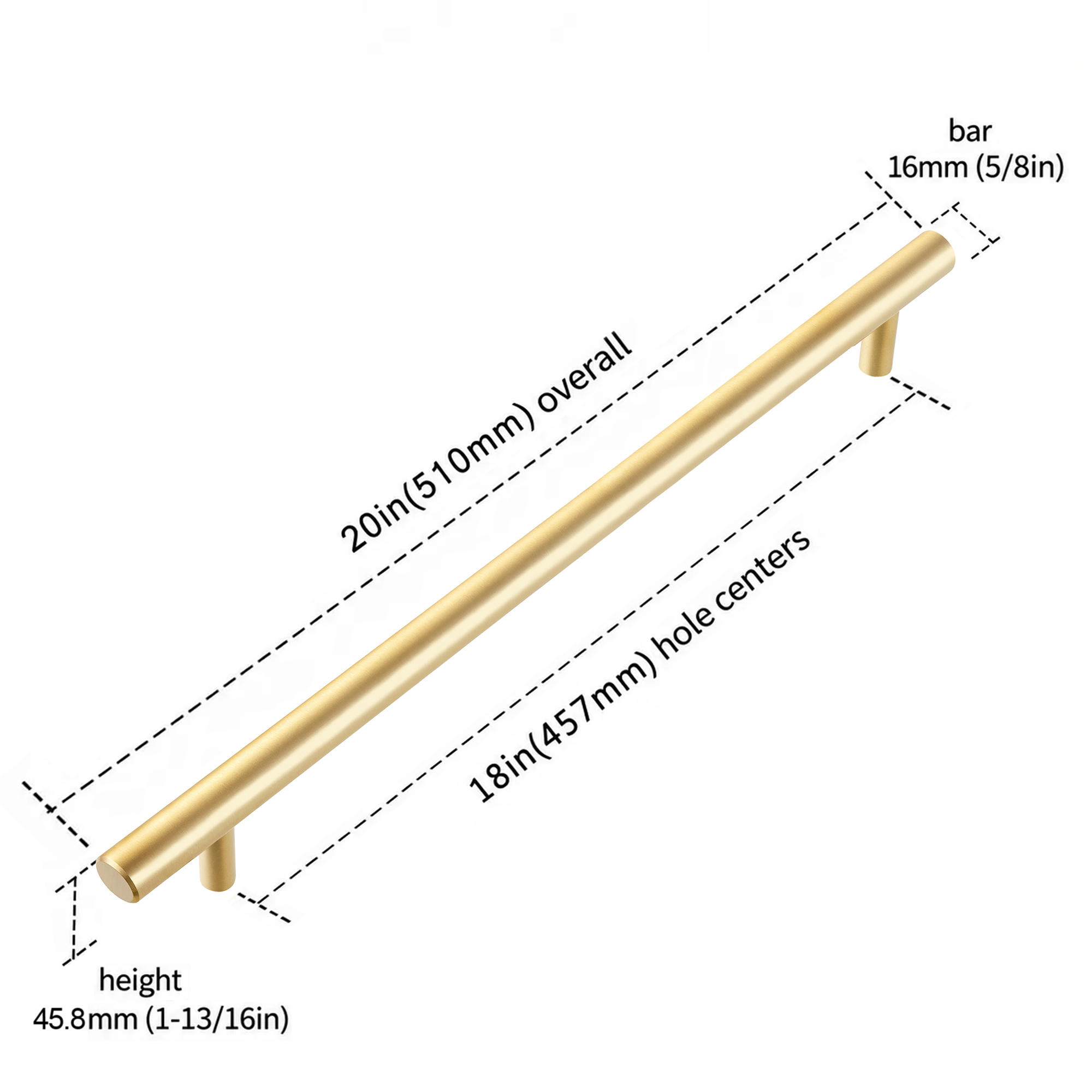 Round Rod Appliance Pull — Measurement 產品尺寸圖