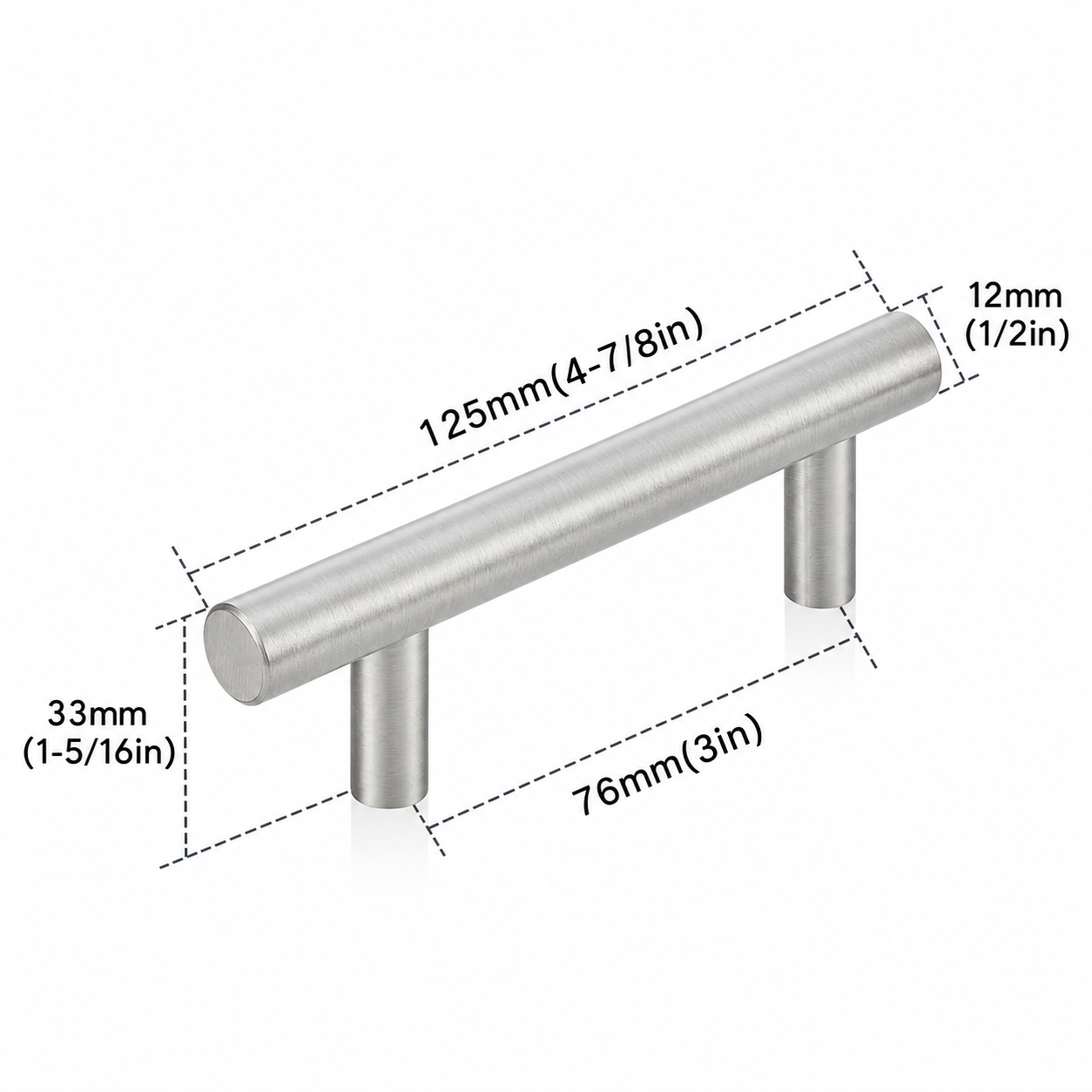 Cabinet Pulls Brushed Nickel — Measurement 3”CC