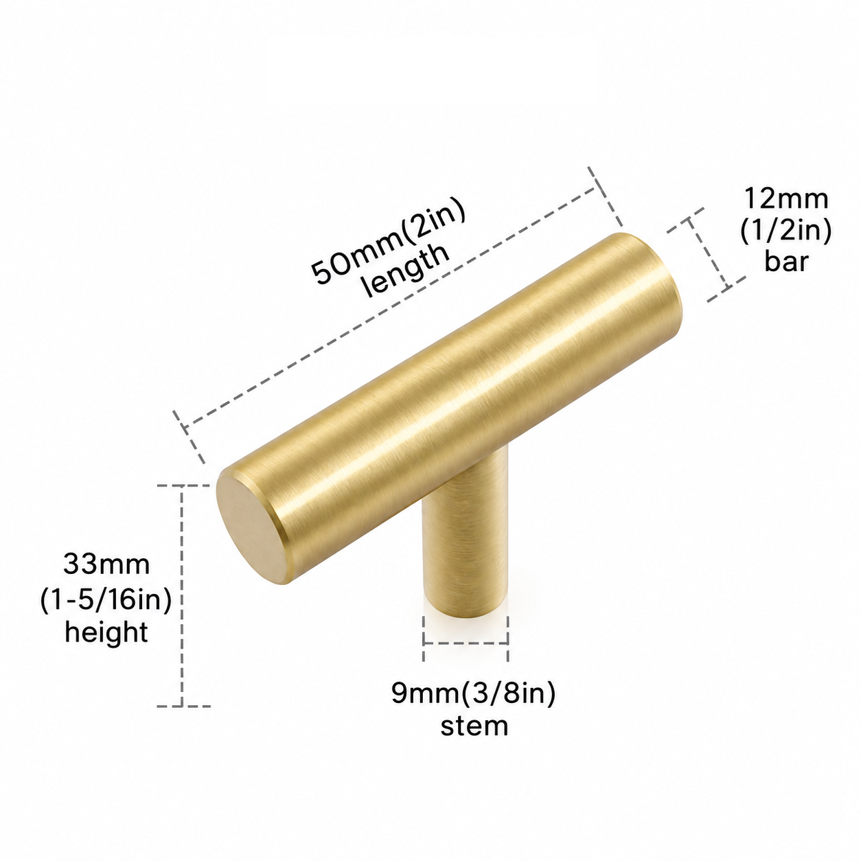 Round Rod T-bar Pulls — Measurement Medium Series Dimensions