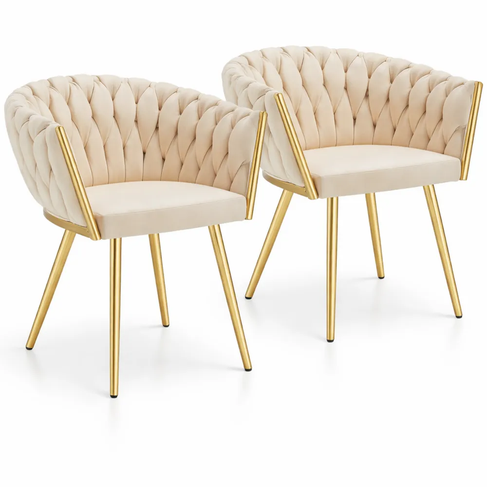 Moderner Schalenstuhl mit Armlehne, Knoten Design, ideal für Esszimmer oder Wohnzimmer, 2er Set