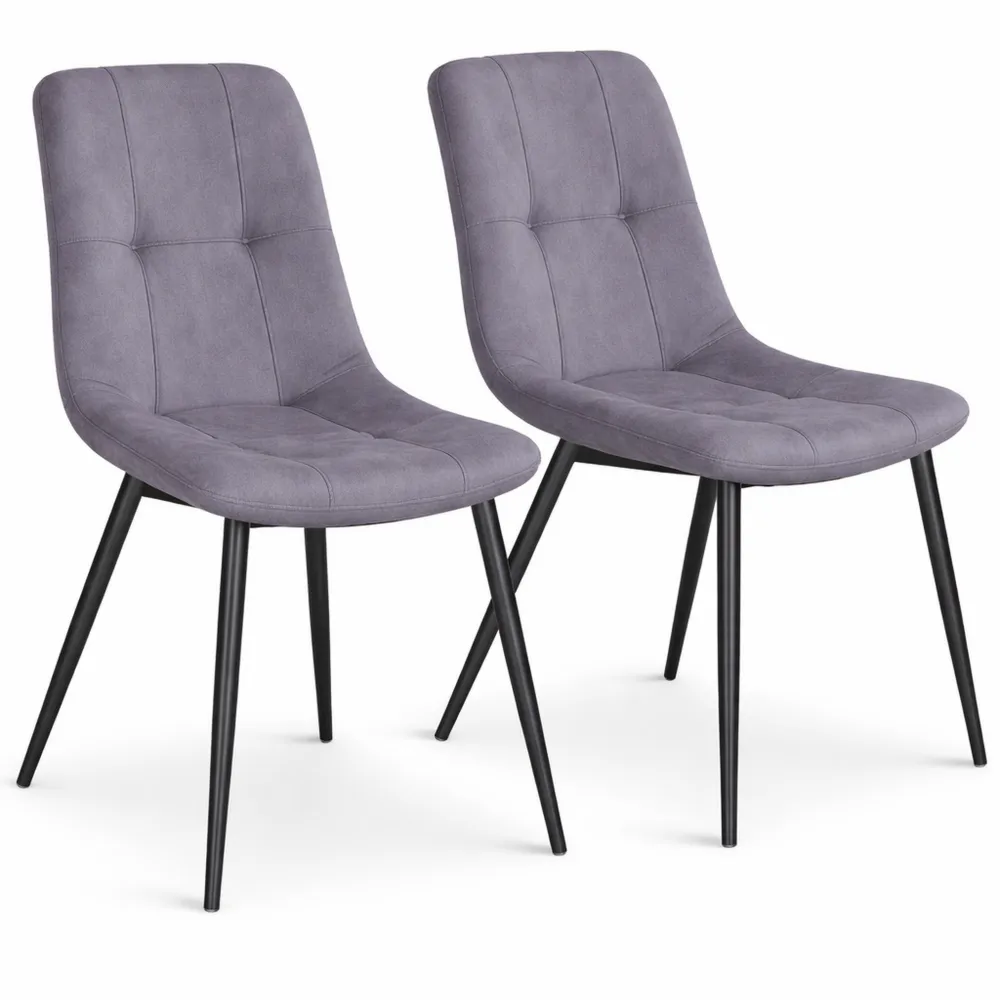 Verstellbare Esszimmerstühle bis 120 kg, modern und gepolstert, 2er Set, schiefergrau