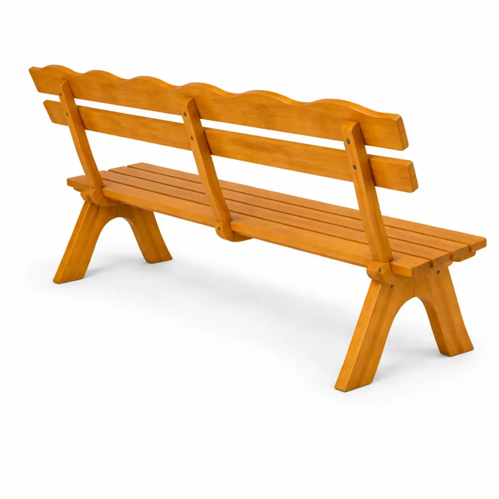 Robuste Gartenbank aus massivem Kiefernholz für 4 Personen