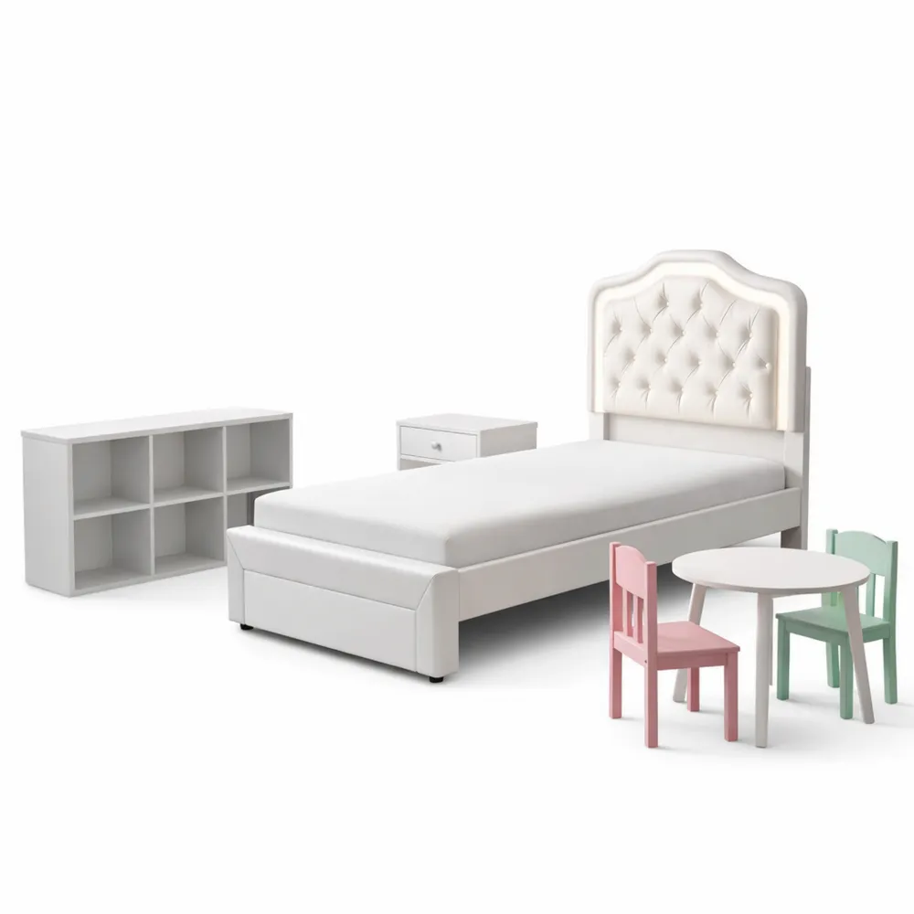 Einzelbett 90x200 cm mit Stauraum und verstellbarem Kopfteil