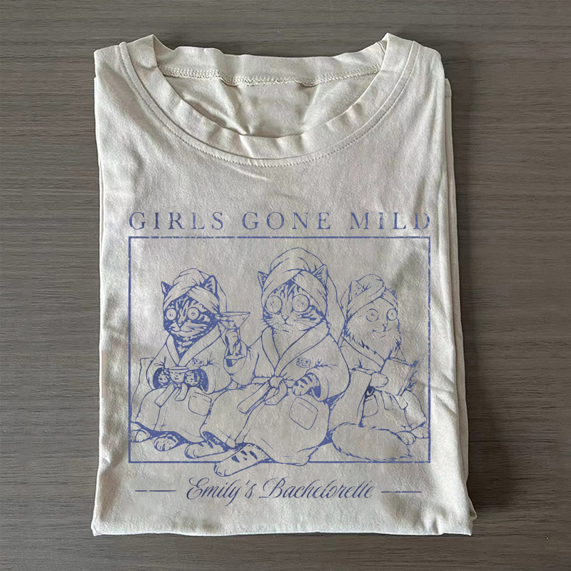 Girls Gone Mild Bachelorette Cat T-shirt - Vintage Washed Apparel by VanceMade
