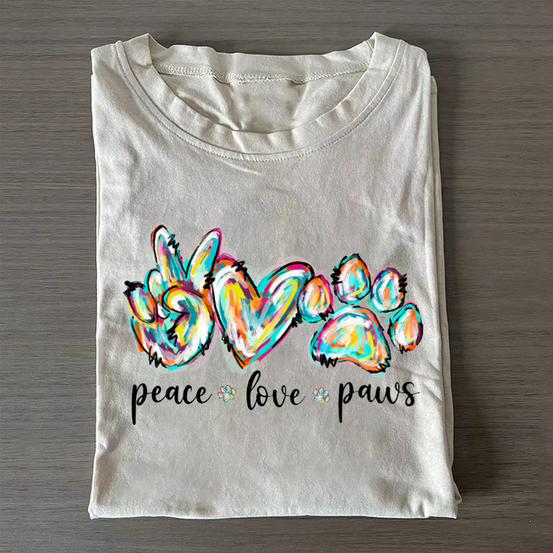 Peace Love Paws T-shirt-Vance