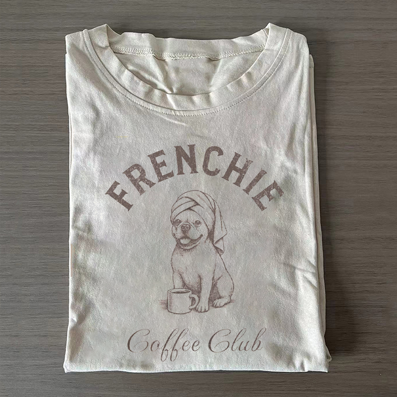 Frenchie Coffee Club T-shirt - Vintage Washed Apparel by VanceMade