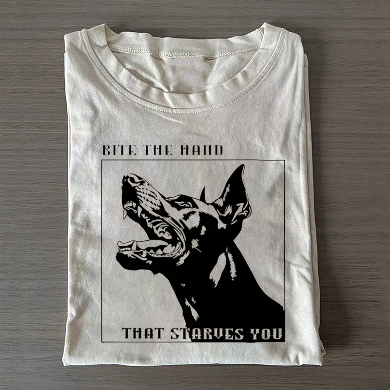 Rebellious Dog Meme Washed T-shirt-Vance