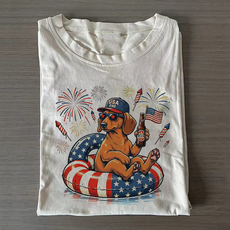 Patriotic Dogs T-shirt - Vintage Washed Apparel by VanceMade