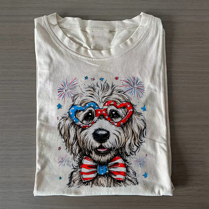 Patriotic Pups 4th of July Dog T-shirt-Vance