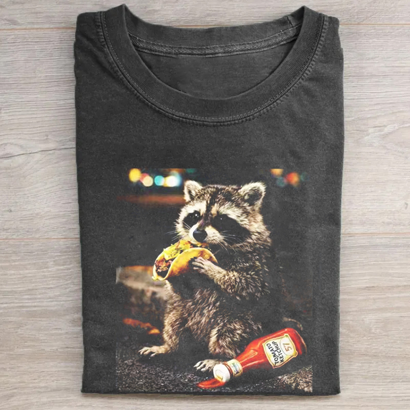 Raccoon Eating Tacos T-shirt-ShawnCraft