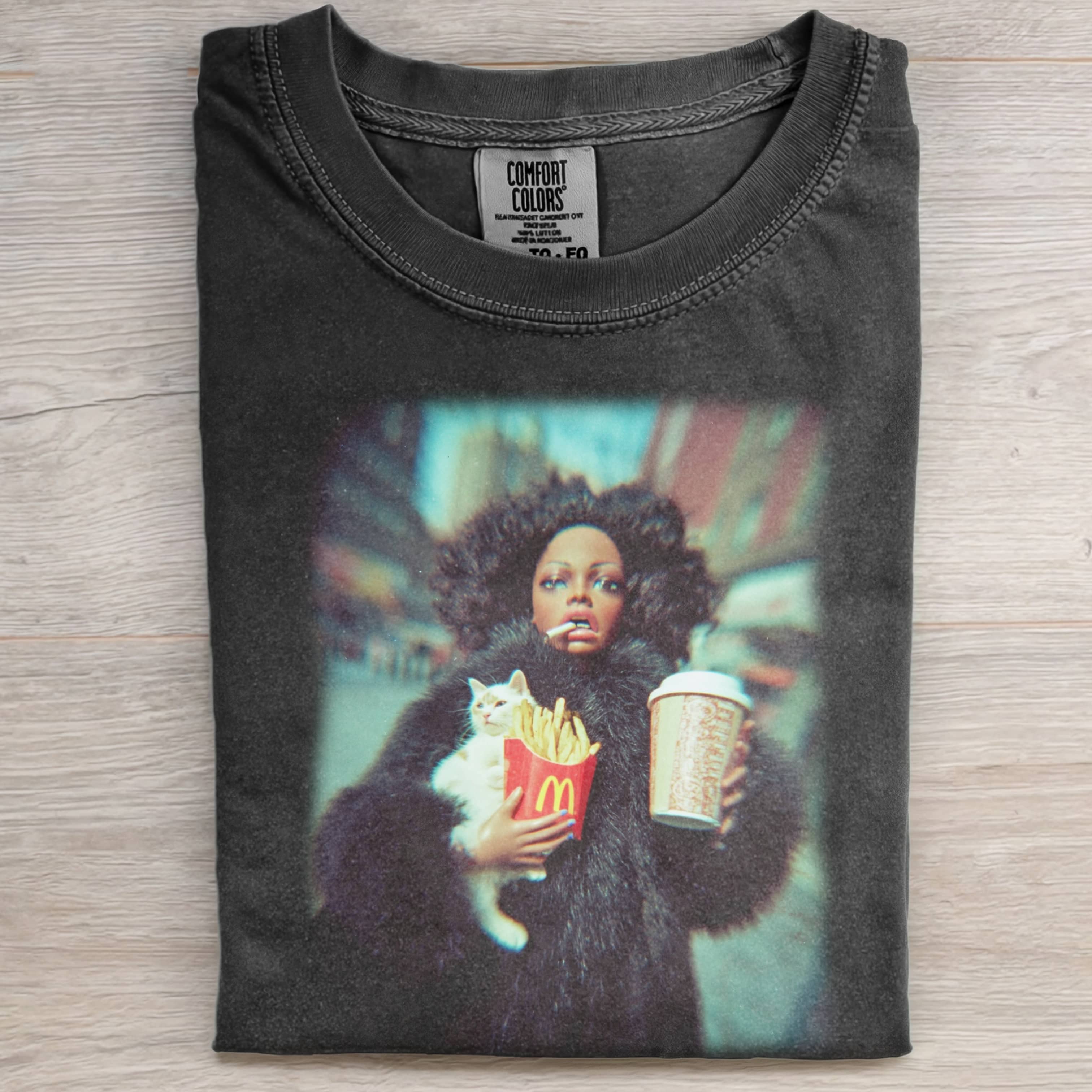 GLAMOROUS Funny Doll FaceCORE AND CAT TEE-ShawnCraft