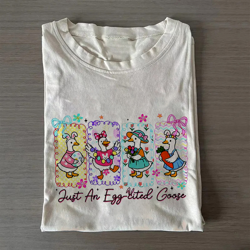 Just An Egg-cited Goose T-shirt-ShawnCraft