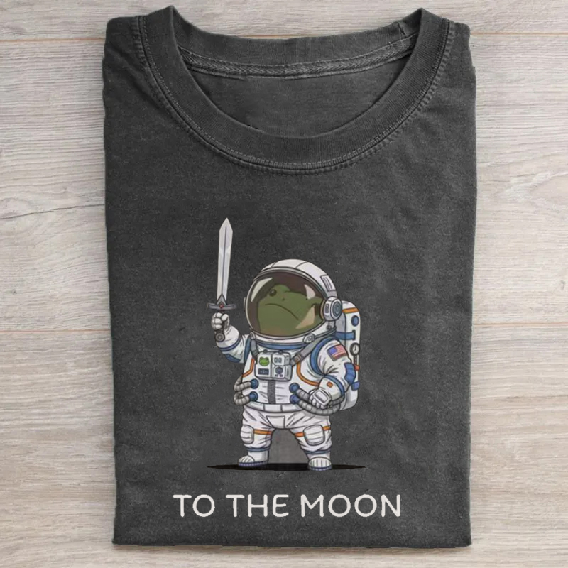 ShawnCraft® Official: To The Moon Astronaut Frog Graphic T-shirt - Premium Breathable Cotton Apparel