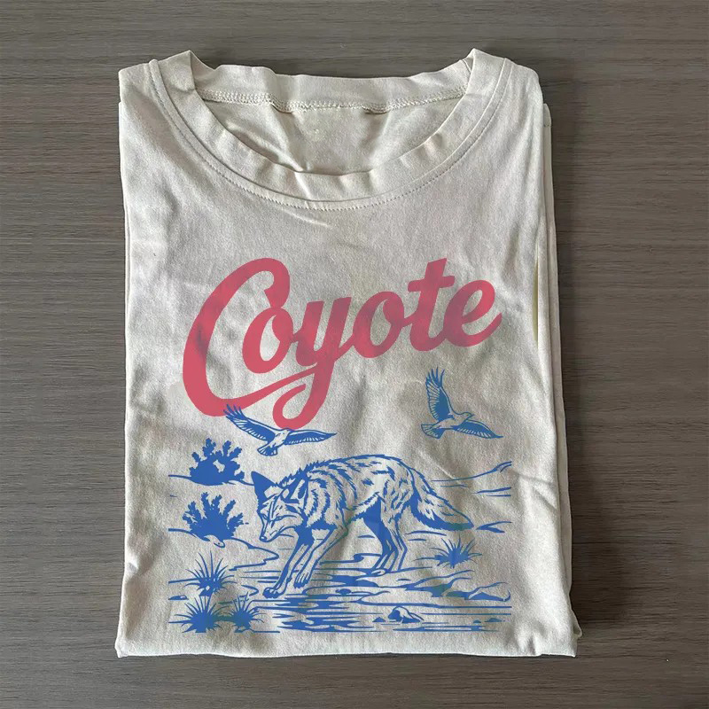 ShawnCraft® Official: Retro Coyote T-shirt - Premium Breathable Cotton Apparel